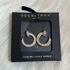 New Secretbox Silver Hoop Earrings